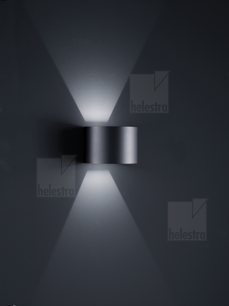 Helestra SIRI44-R  Wandleuchte Aluminium mattschwarz