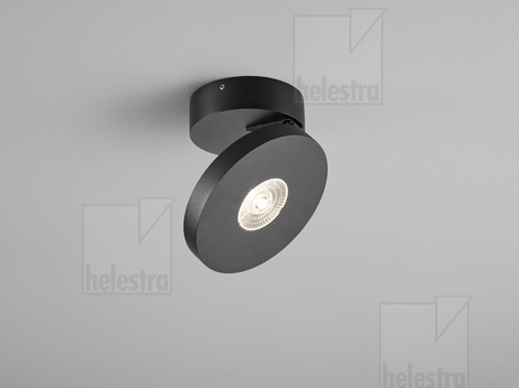 Helestra GOTO  Deckenleuchte Aluminium mattschwarz