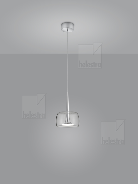 Helestra FLUTE  Pendelleuchte Aluminium chrom