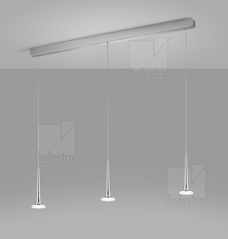 Helestra FLUTE  Pendelleuchte Aluminium chrom