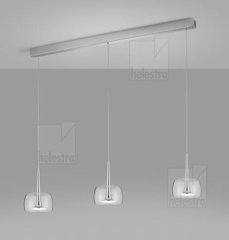 Helestra FLUTE  Pendelleuchte Aluminium chrom