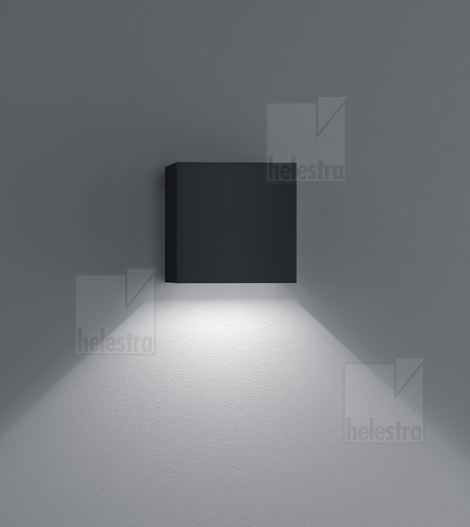 Helestra SIRI44  Wandleuchte Aluminium mattschwarz