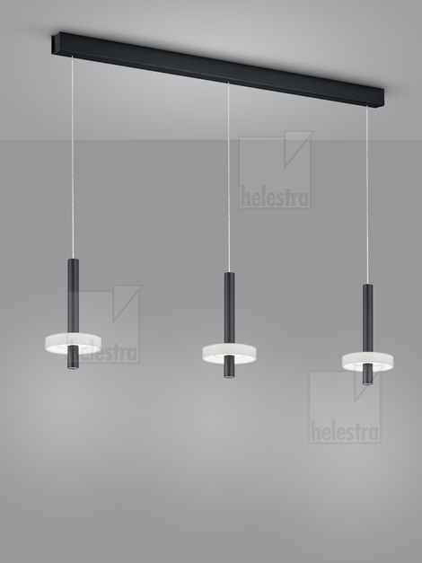 Helestra KEA  Pendelleuchte Aluminium mattschwarz