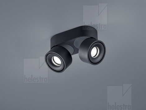 Helestra ROTA  Deckenleuchte Aluminium mattschwarz