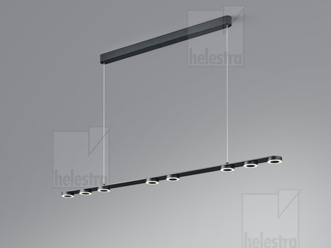 Helestra EIGHT  Pendelleuchte Aluminium mattschwarz