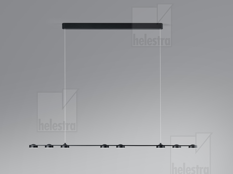 Helestra EIGHT  Pendelleuchte Aluminium mattschwarz