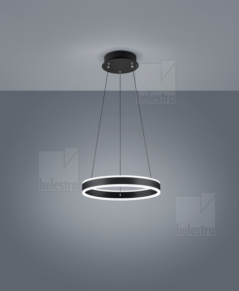 Helestra SERVO  Pendelleuchte Aluminium mattschwarz