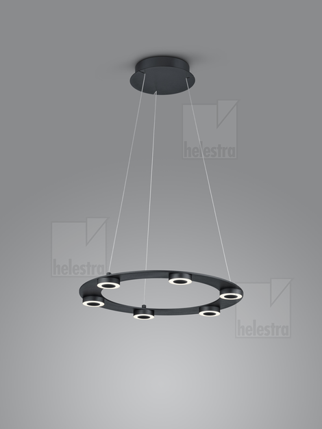 Helestra EIGHT  Pendelleuchte Aluminium mattschwarz