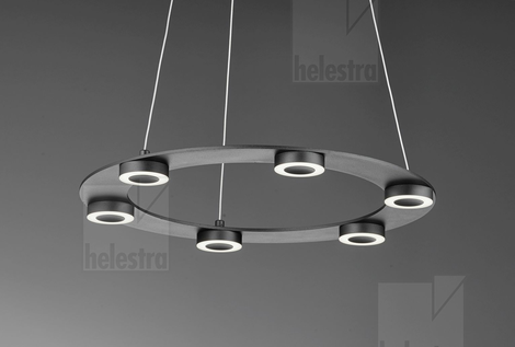 Helestra EIGHT  Pendelleuchte Aluminium mattschwarz