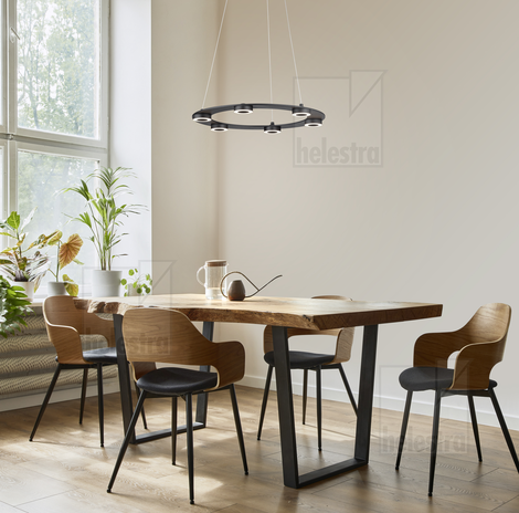 Helestra EIGHT  Pendelleuchte Aluminium mattschwarz