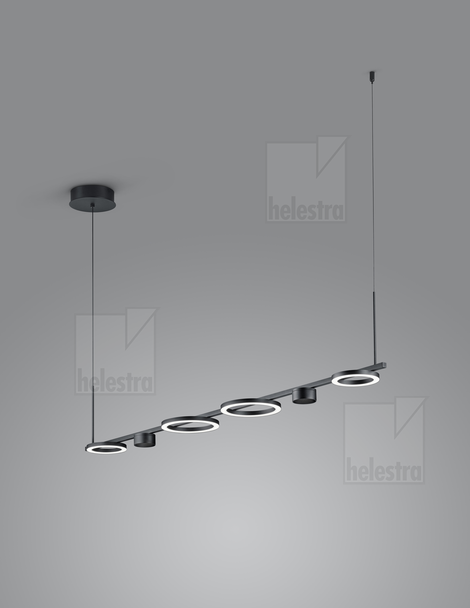 Helestra KAIROS  Pendelleuchte Aluminium mattschwarz