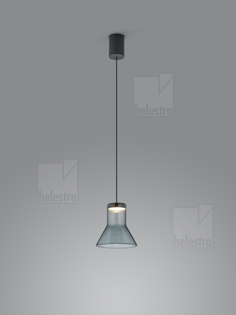 Helestra LETO  Pendelleuchte Aluminium mattschwarz