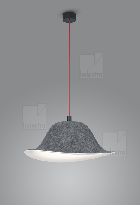 Helestra SEAM  Pendelleuchte Aluminium mattschwarz - rot