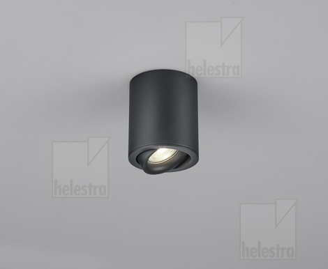 Helestra TUDO  Deckenleuchte Aluminium mattschwarz