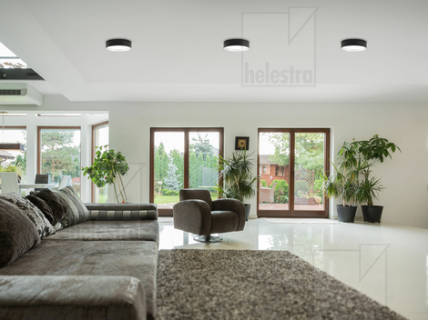Helestra ENIO  Deckenleuchte Aluminium schwarz - weiß