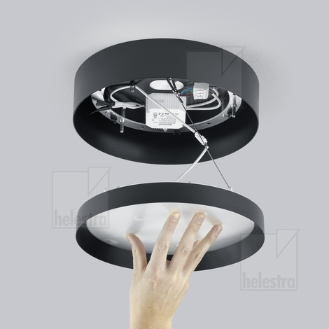Helestra ENIO  Deckenleuchte Aluminium schwarz - weiß