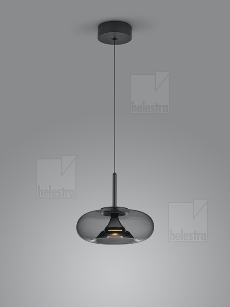 Helestra CLAIR  Pendelleuchte Aluminium mattschwarz