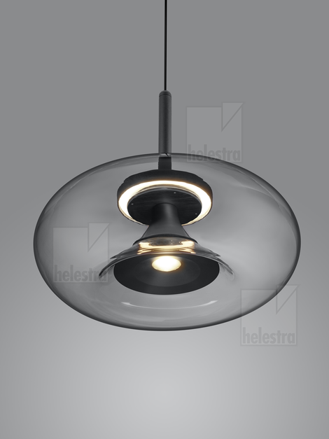 Helestra CLAIR  Pendelleuchte Aluminium mattschwarz