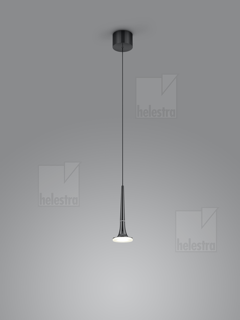 Helestra FLUTE  Pendelleuchte Aluminium schwarzchrom