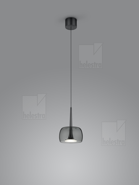 Helestra FLUTE  Pendelleuchte Aluminium schwarzchrom