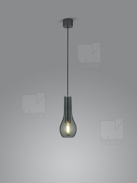 Helestra ZAYA  Pendelleuchte Aluminium schwarzchrom