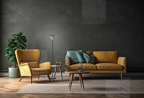 Helestra CHAZ  Stehleuchte Aluminium schwarz - gold