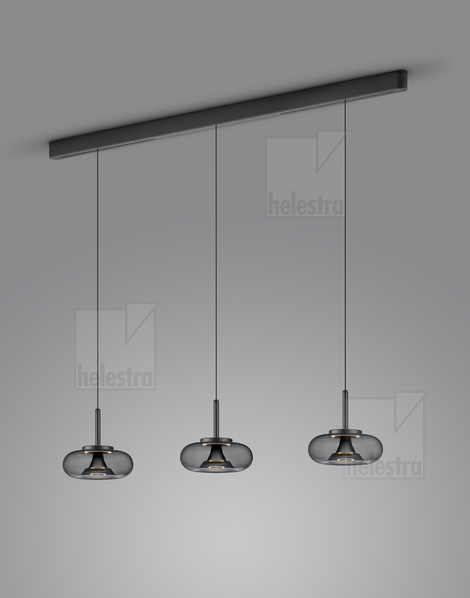 Helestra CLAIR  Pendelleuchte Aluminium mattschwarz