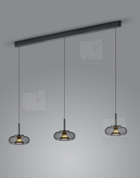 Helestra CLAIR  Pendelleuchte Aluminium schwarz - gold