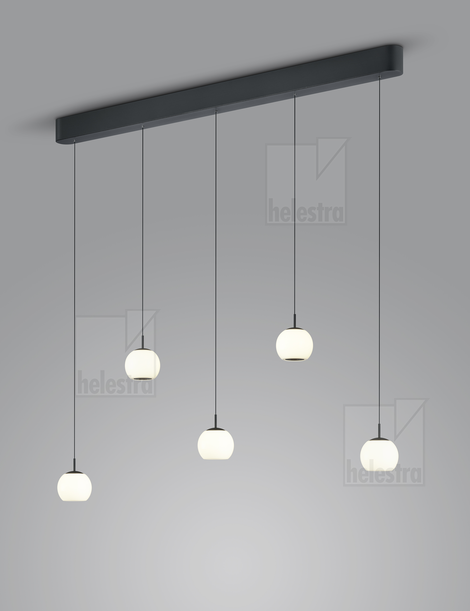 Helestra BONO  Pendelleuchte Aluminium mattschwarz