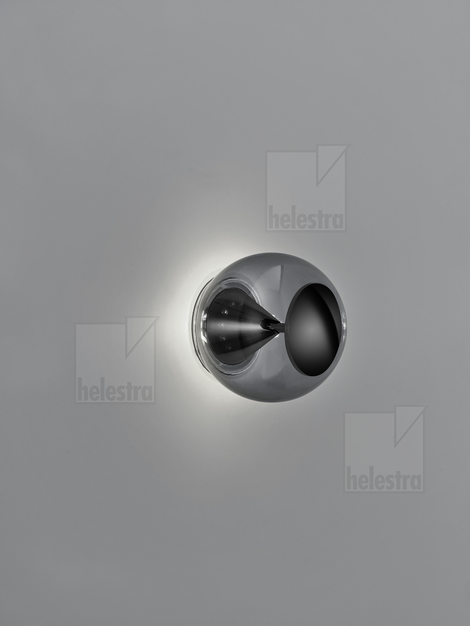 Helestra PINO Wand-/Deckenleuchte Aluminium schwarzchrom