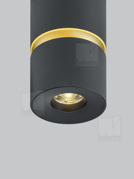 Helestra ROK  Deckenleuchte Aluminium schwarz - gold