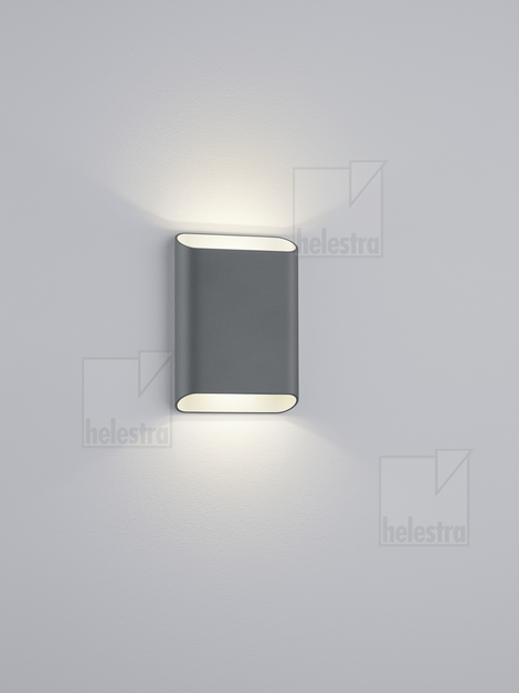 Helestra TOCO44  Wandleuchte Aluminium graphit