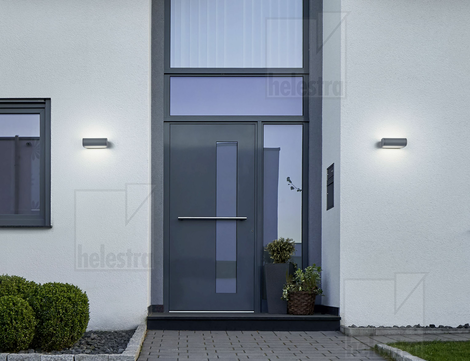 Helestra LUZ44  Wandleuchte Aluminium graphit