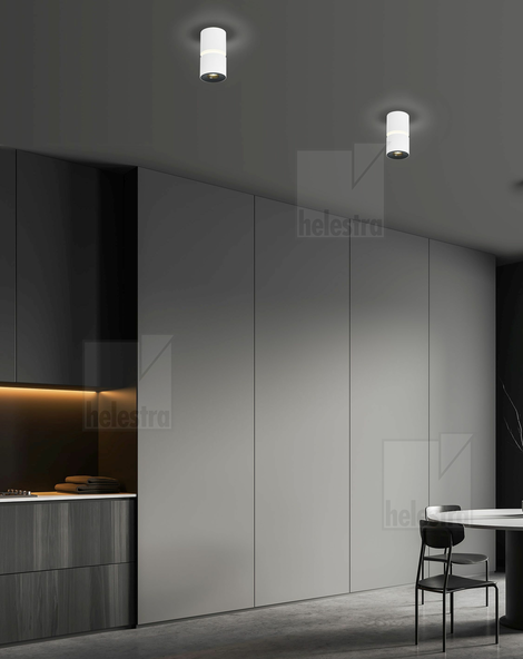 Helestra ROK  Deckenleuchte Aluminium mattweiß