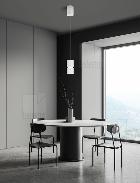 Helestra ROK  Pendelleuchte Aluminium mattweiß