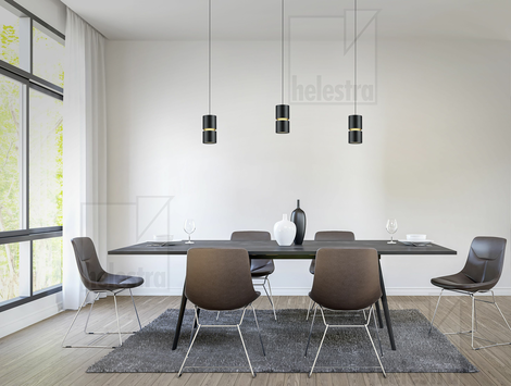 Helestra ROK  Pendelleuchte Aluminium schwarz - gold